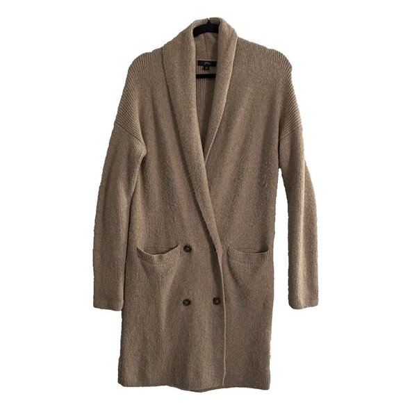 J CREW Women Longline Sweater Size XS Tan Double Breasted Cardigan Stylish 61-7 - Picture 1 of 10